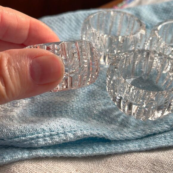 Lot of 4 cut glass open salt bowls. Victorian ornate - Picture 2 of 9